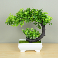 Sztuczne rośliny doniczkowe ted Green Bonsai małe drzewo trawa rośliny doniczkowe Ornament sztuczne kwiaty na dekoracja do przydomowego ogrodu wesele 4